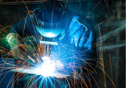 A close-up of welding work is seen. SMF perform Welding Service in Illinois.