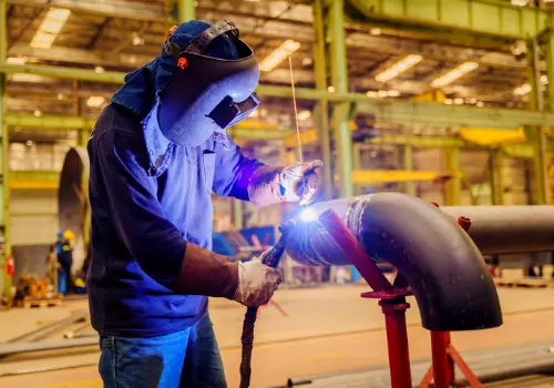 A welder is seen at work. SMF has Welders in Rock Hill SC.